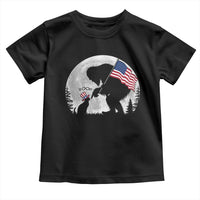 Bigfoot Boop Cat Moon Toddler T Shirt Funny Sasquatch Meme 4th of July