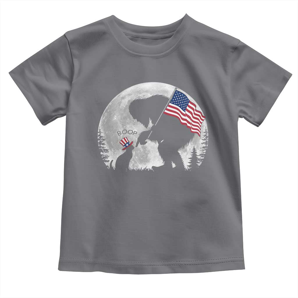 Bigfoot Boop Cat Moon Toddler T Shirt Funny Sasquatch Meme 4th of July
