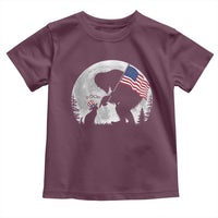 Bigfoot Boop Cat Moon Toddler T Shirt Funny Sasquatch Meme 4th of July