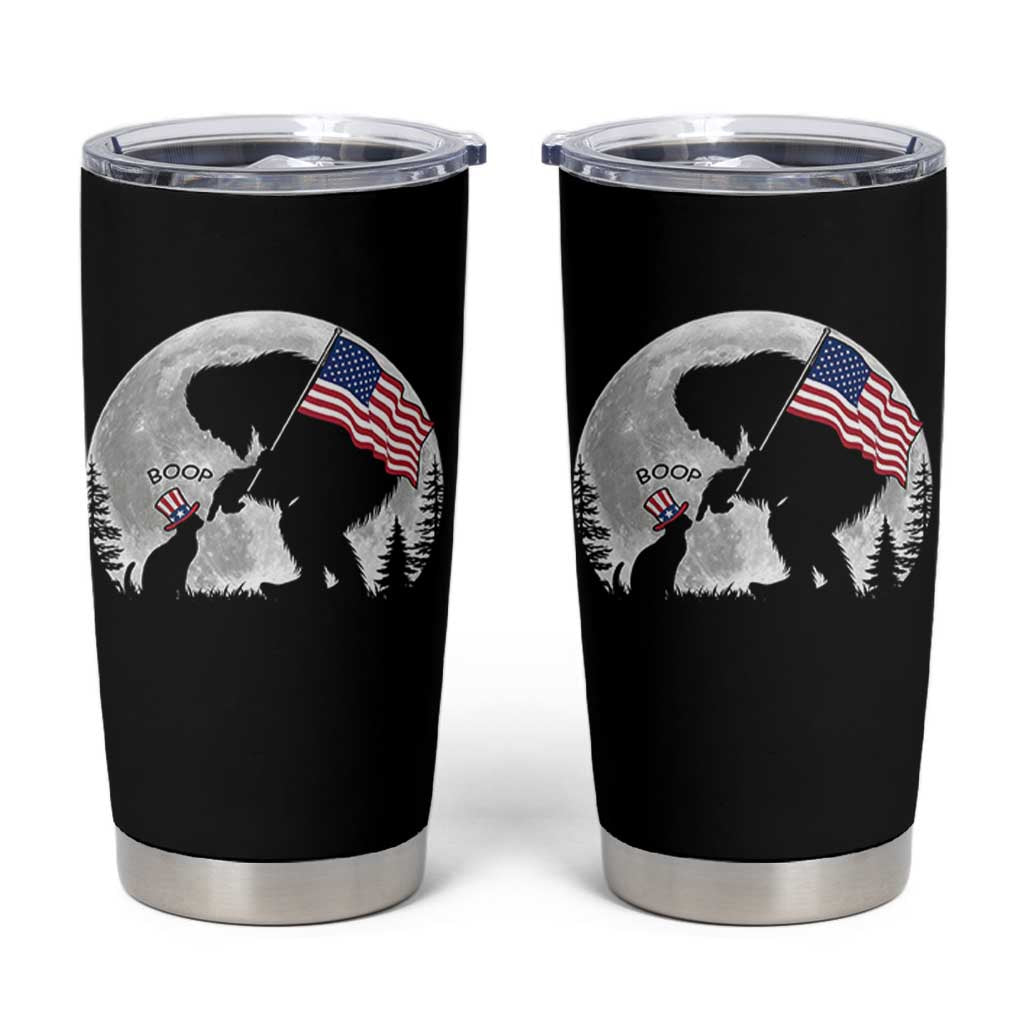 Bigfoot Boop Cat Moon Tumbler Cup Funny Sasquatch Meme 4th of July
