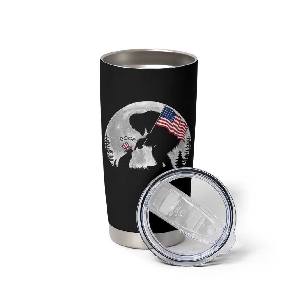 Bigfoot Boop Cat Moon Tumbler Cup Funny Sasquatch Meme 4th of July