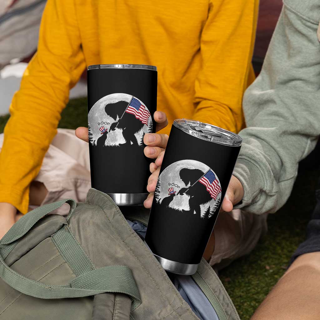 Bigfoot Boop Cat Moon Tumbler Cup Funny Sasquatch Meme 4th of July