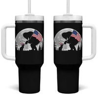 Bigfoot Boop Cat Moon Tumbler With Handle Funny Sasquatch Meme 4th of July