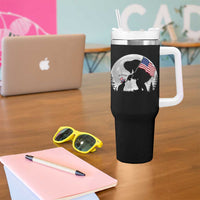 Bigfoot Boop Cat Moon Tumbler With Handle Funny Sasquatch Meme 4th of July