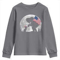 Bigfoot Boop Cat Moon Youth Sweatshirt Funny Sasquatch Meme 4th of July