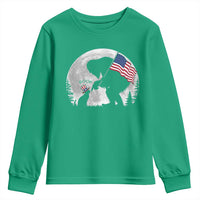 Bigfoot Boop Cat Moon Youth Sweatshirt Funny Sasquatch Meme 4th of July