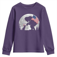 Bigfoot Boop Cat Moon Youth Sweatshirt Funny Sasquatch Meme 4th of July