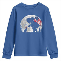 Bigfoot Boop Cat Moon Youth Sweatshirt Funny Sasquatch Meme 4th of July