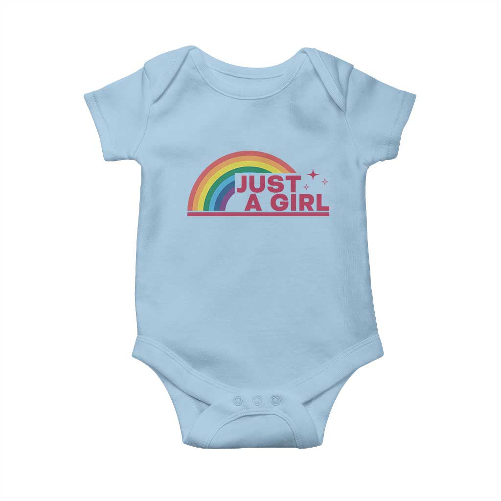 Just A Girl LGBTQ Pride Month Baby Onesie