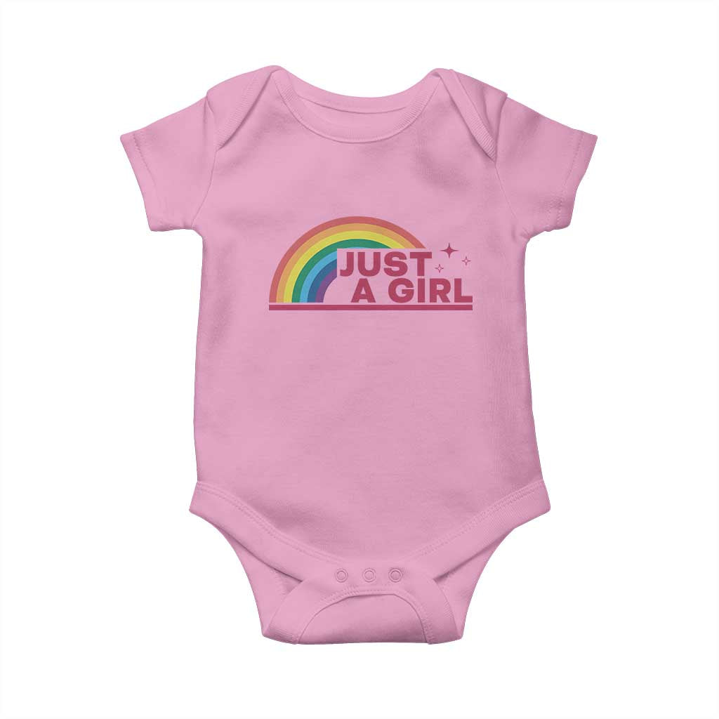 Just A Girl LGBTQ Pride Month Baby Onesie