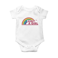 Just A Girl LGBTQ Pride Month Baby Onesie