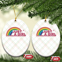 Just A Girl LGBTQ Pride Month Ceramic Ornament