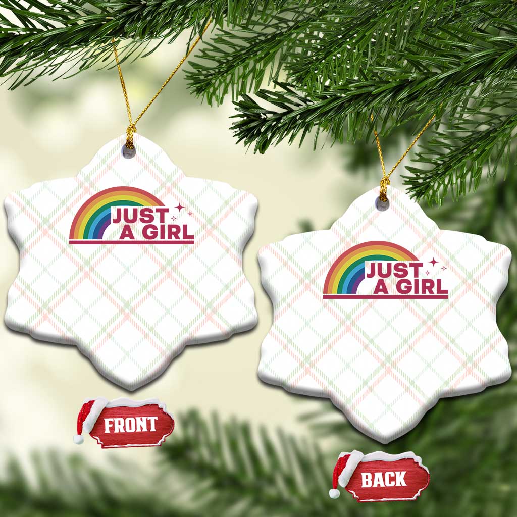 Just A Girl LGBTQ Pride Month Ceramic Ornament