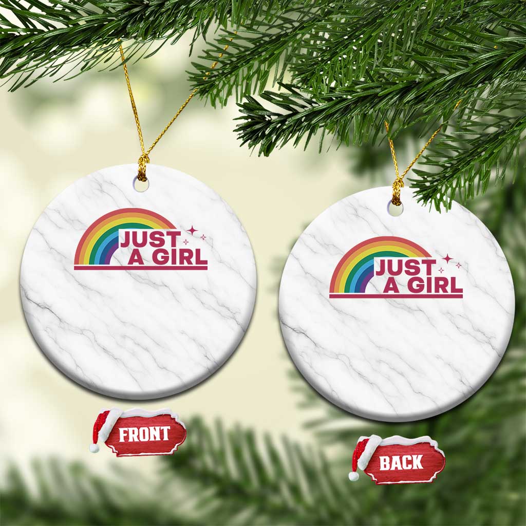 Just A Girl LGBTQ Pride Month Ceramic Ornament