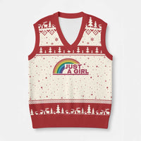 Just A Girl LGBTQ Pride Month V-Neck Knit Sweater Vest