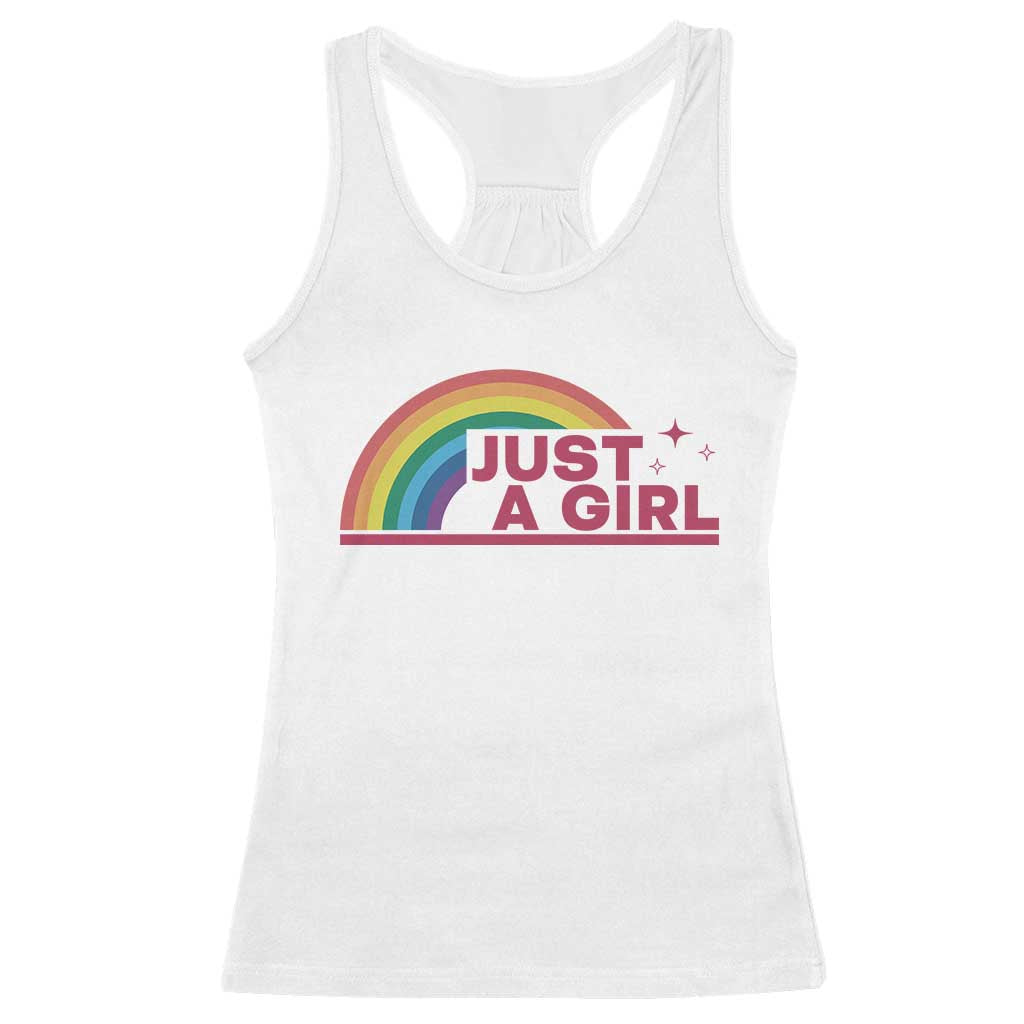 Just A Girl LGBTQ Pride Month Racerback Tank Top
