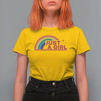 Just A Girl LGBTQ Pride Month T Shirt For Women