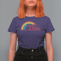 Just A Girl LGBTQ Pride Month T Shirt For Women
