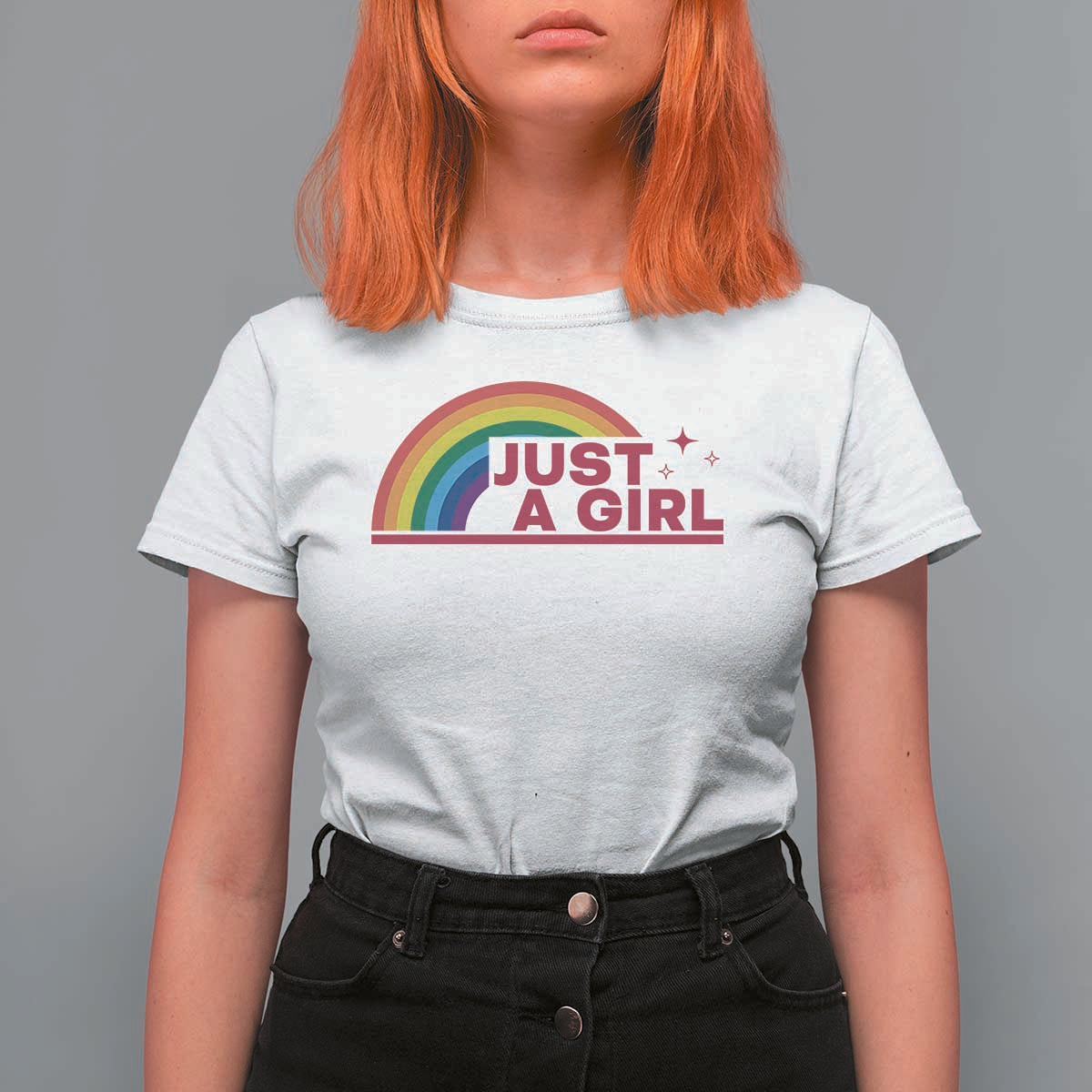Just A Girl LGBTQ Pride Month T Shirt For Women