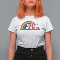 Just A Girl LGBTQ Pride Month T Shirt For Women