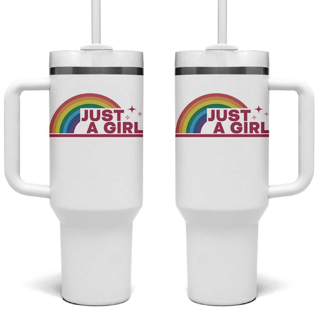 Just A Girl LGBTQ Pride Month Tumbler With Handle