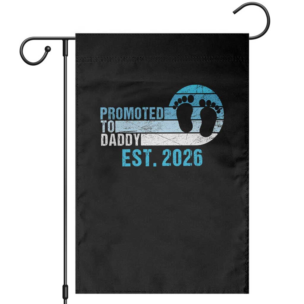 Promoted to Daddy 2026 Garden Flag Funny Pregnancy Reveal