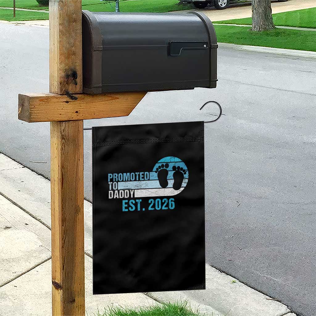 Promoted to Daddy 2026 Garden Flag Funny Pregnancy Reveal