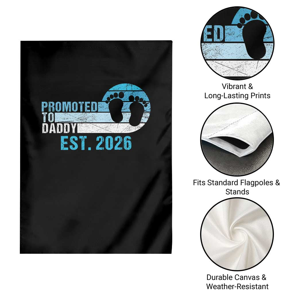 Promoted to Daddy 2026 Garden Flag Funny Pregnancy Reveal