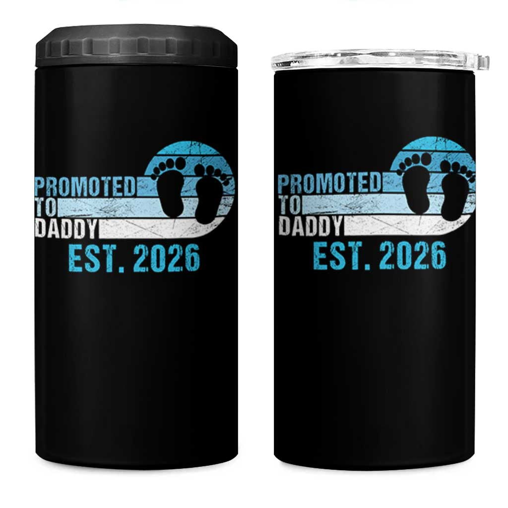 Promoted to Daddy 2026 4 in 1 Can Cooler Tumbler Funny Pregnancy Reveal