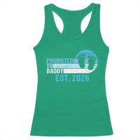 Promoted to Daddy 2026 Racerback Tank Top Funny Pregnancy Reveal