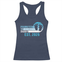 Promoted to Daddy 2026 Racerback Tank Top Funny Pregnancy Reveal