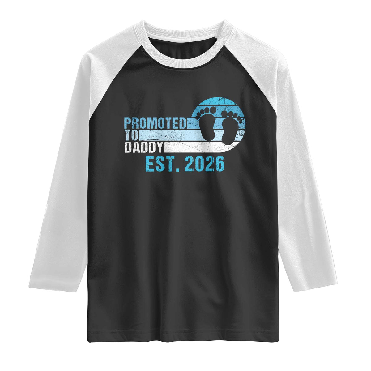 Promoted to Daddy 2026 Raglan Shirt Funny Pregnancy Reveal