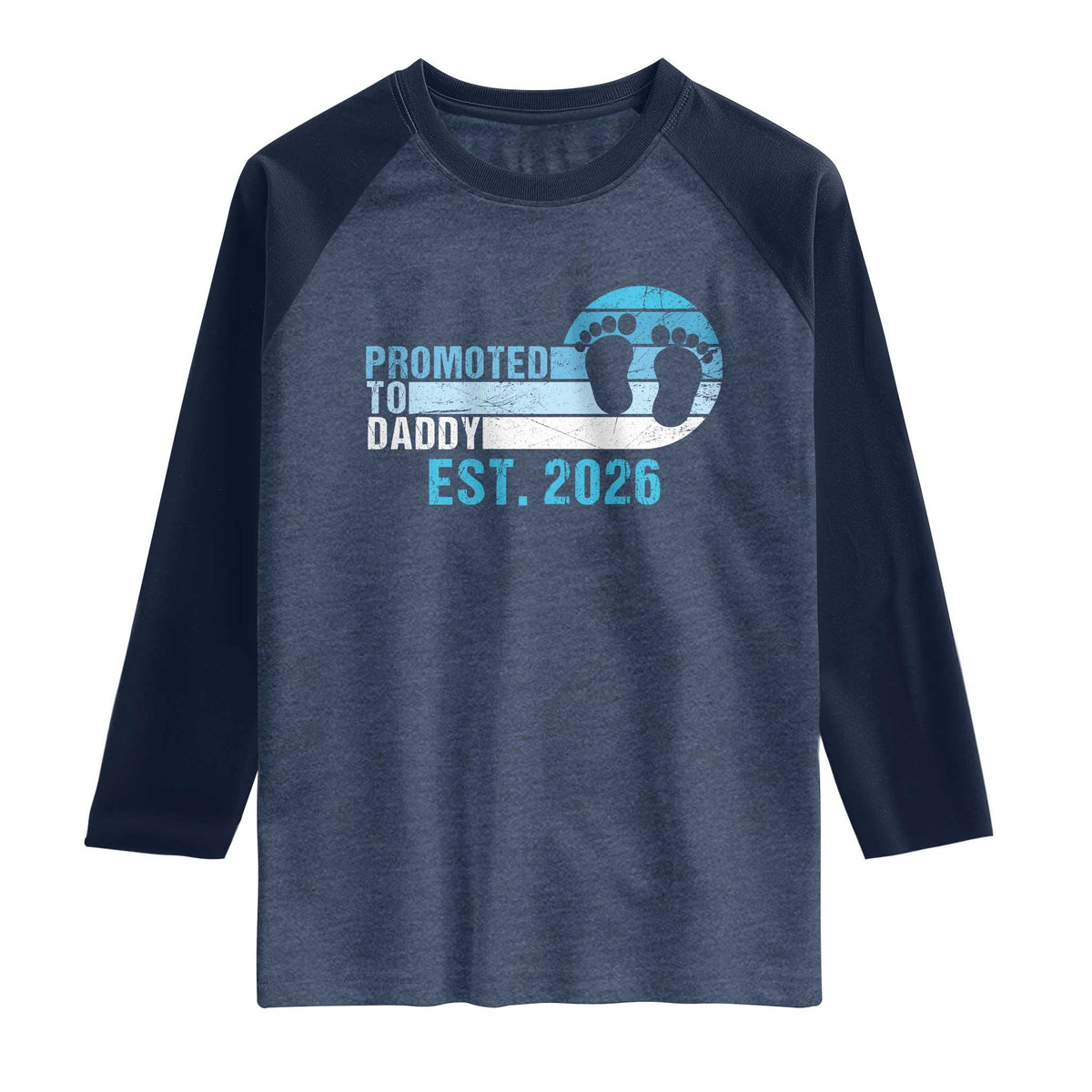 Promoted to Daddy 2026 Raglan Shirt Funny Pregnancy Reveal