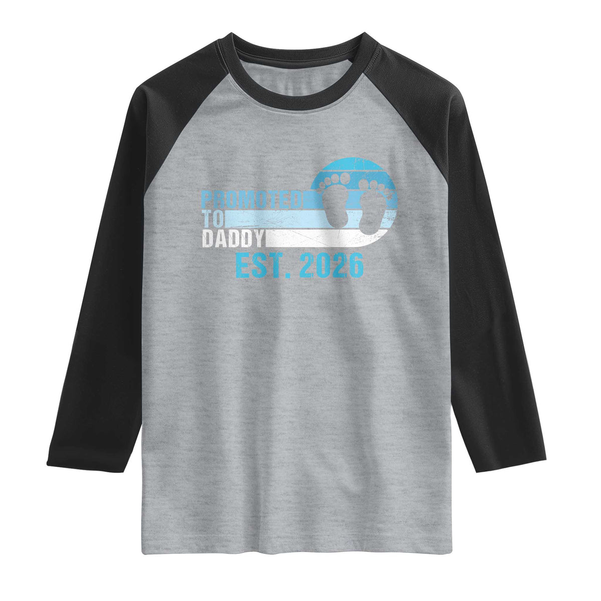 Promoted to Daddy 2026 Raglan Shirt Funny Pregnancy Reveal
