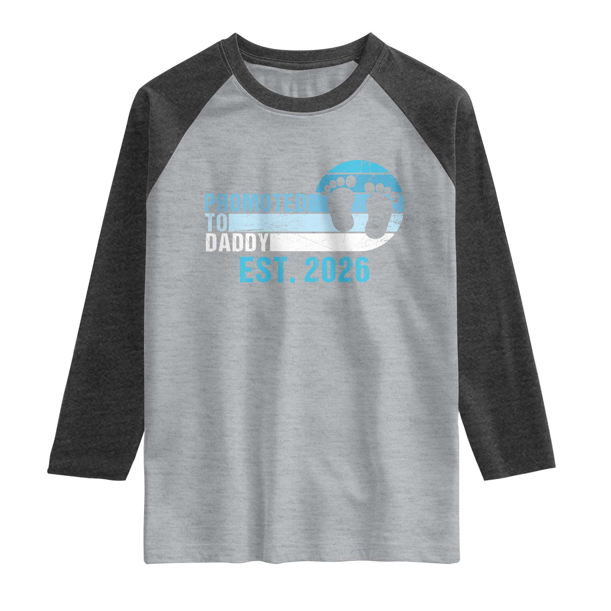 Promoted to Daddy 2026 Raglan Shirt Funny Pregnancy Reveal