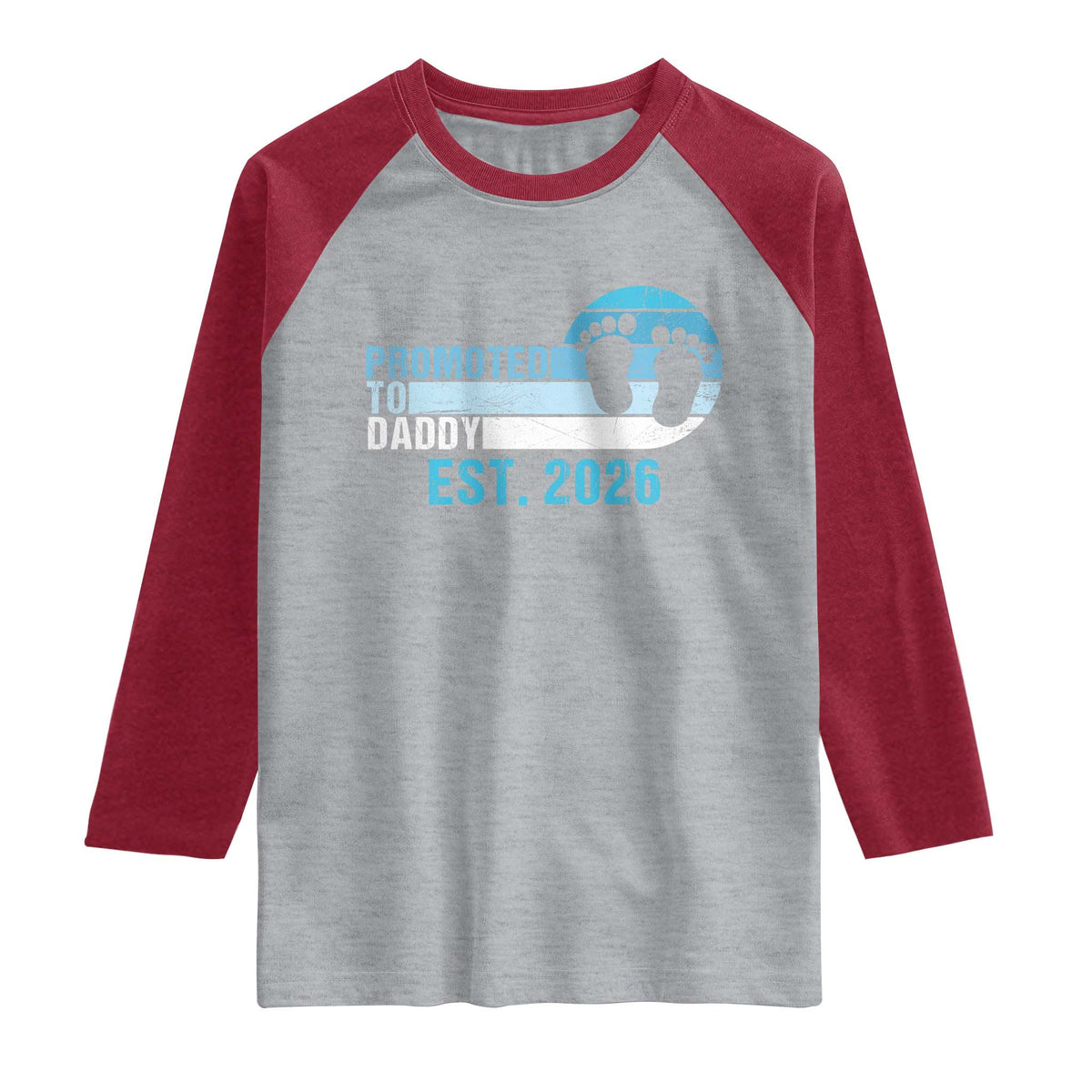 Promoted to Daddy 2026 Raglan Shirt Funny Pregnancy Reveal
