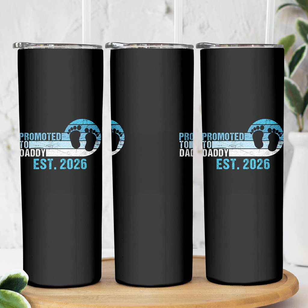 Promoted to Daddy 2026 Skinny Tumbler Funny Pregnancy Reveal