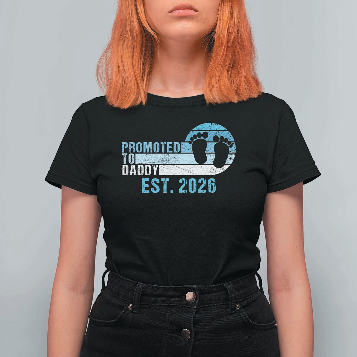 Promoted to Daddy 2026 T Shirt For Women Funny Pregnancy Reveal