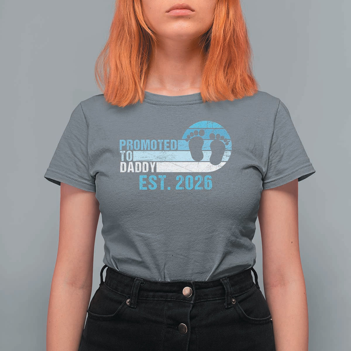 Promoted to Daddy 2026 T Shirt For Women Funny Pregnancy Reveal