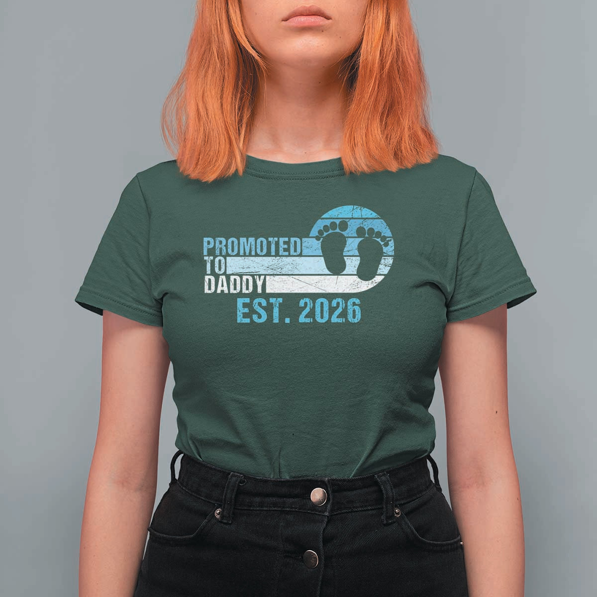 Promoted to Daddy 2026 T Shirt For Women Funny Pregnancy Reveal