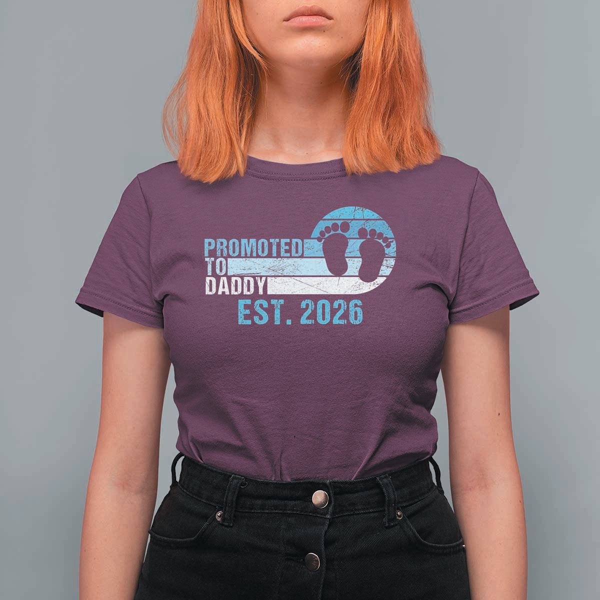 Promoted to Daddy 2026 T Shirt For Women Funny Pregnancy Reveal