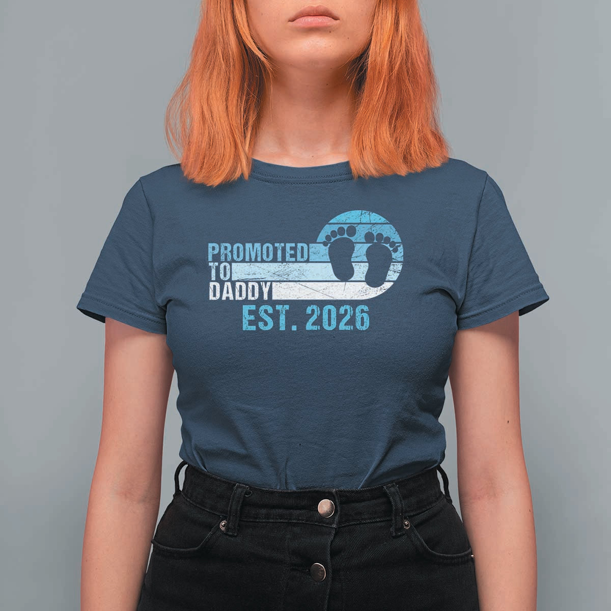 Promoted to Daddy 2026 T Shirt For Women Funny Pregnancy Reveal