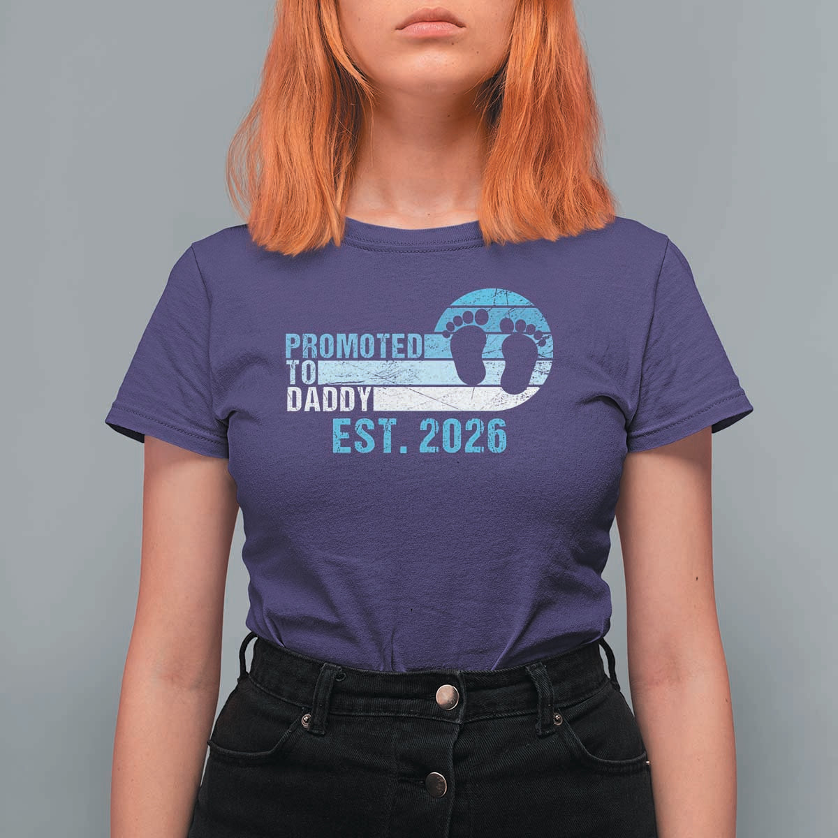Promoted to Daddy 2026 T Shirt For Women Funny Pregnancy Reveal
