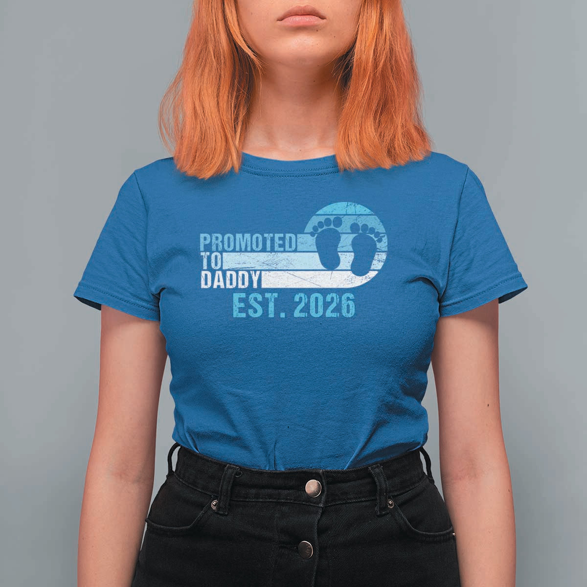 Promoted to Daddy 2026 T Shirt For Women Funny Pregnancy Reveal