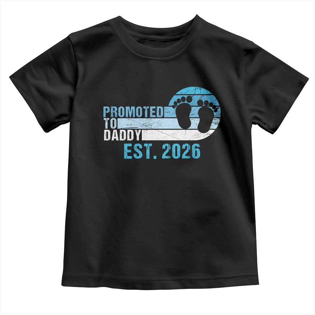 Promoted to Daddy 2026 Toddler T Shirt Funny Pregnancy Reveal