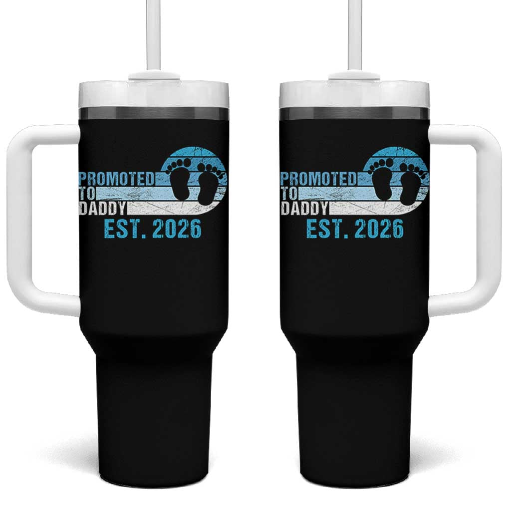 Promoted to Daddy 2026 Tumbler With Handle Funny Pregnancy Reveal