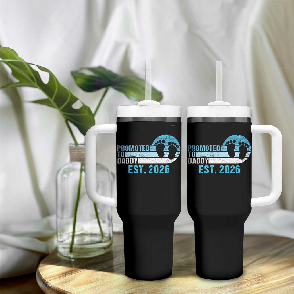 Promoted to Daddy 2026 Tumbler With Handle Funny Pregnancy Reveal