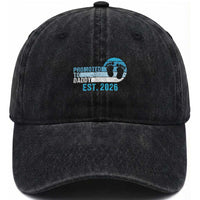 Promoted to Daddy 2026 Washed Cotton Baseball Cap Funny Pregnancy Reveal