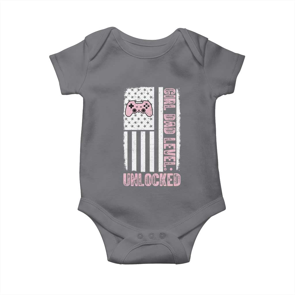 Girl Dad Level Unlocked Baby Onesie Funny New Dad