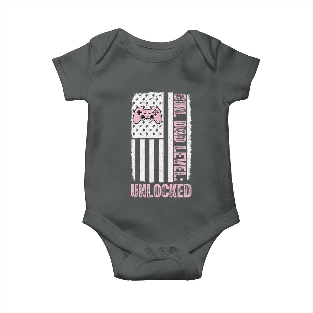 Girl Dad Level Unlocked Baby Onesie Funny New Dad